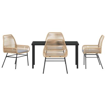 Комплект за хранене в градината 5 pcs Кафяво полиратан