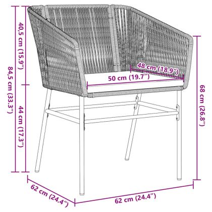Комплект за хранене в градината 3 pcs Черно Полиратан