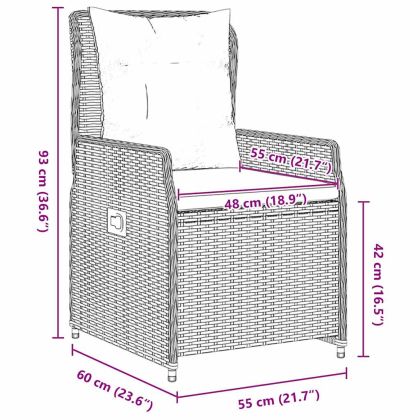 Комплект за хранене в градината 7 pcs Кафяво полиратан
