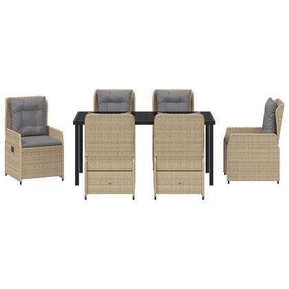 Комплект за хранене в градината 7 pcs Бежово полиратан