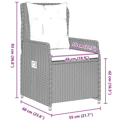 Комплект за хранене в градината 7 pcs Светлосиво полиратан