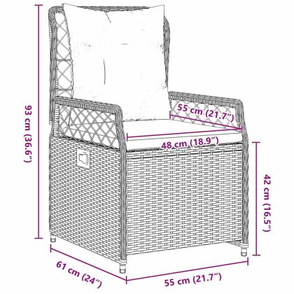 Комплект за хранене в градината 3 pcs Черно полиратан