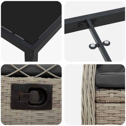 Комплект за хранене в градината 3 pcs Светлосиво полиратан