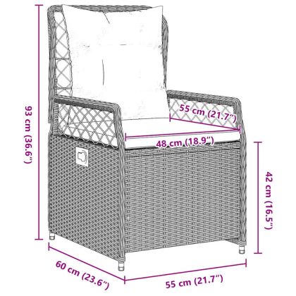 Комплект за хранене в градината 3 pcs Светлосиво полиратан