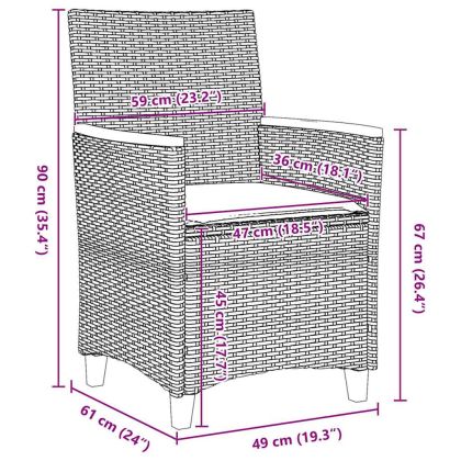 Комплект за хранене в градината 7 pcs Сив полиратан