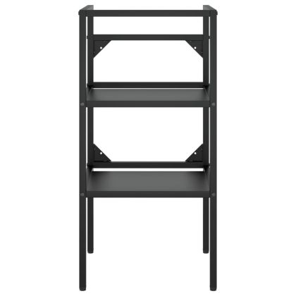 Рамка за мивка за баня, черна, 40x38x83 см, желязо