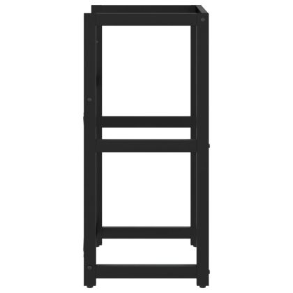 Рамка за мивка за баня, черна, 40x38x83 см, желязо