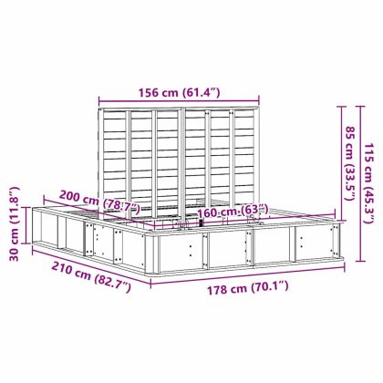 Рамка за легло Кафяво 160 x 200 cm Солидно борово дърво
