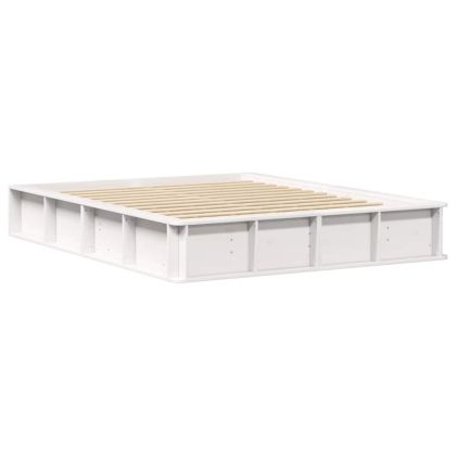 Рамка за легло Бяло 150 x 200 cm Солидно борово дърво