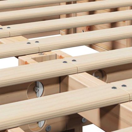 Рамка за легло Кафяво 140 x 200 cm Солидно борово дърво