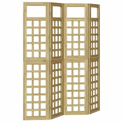 Параван за уединение 4 pcs Кафяво 160 x 180 cm