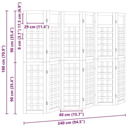 Параван за уединение 6 pcs Кафяво 240 x 180 cm