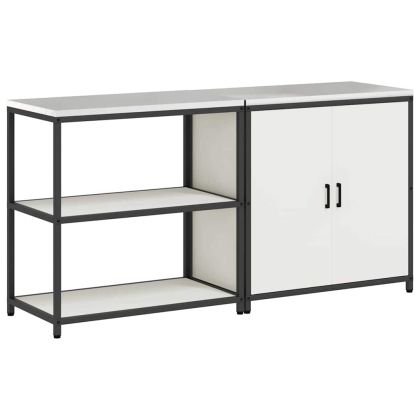 Комплект за кухненско съхранение с рафт с врата 2 pcs Бяло