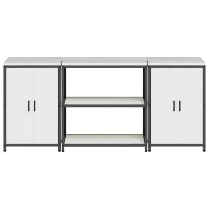 Комплект за кухненско съхранение с рафт с врата 3 pcs Бяло