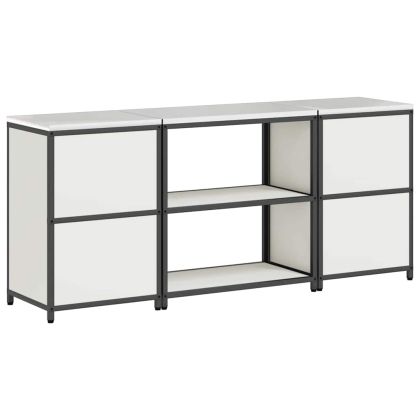 Комплект за кухненско съхранение с рафт с врата 3 pcs Бяло