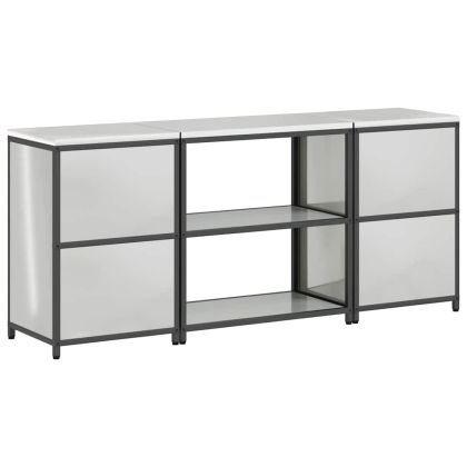 Комплект за кухненско съхранение с рафт с врата 3 pcs Сребрист