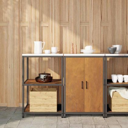 Комплект за кухненско съхранение с рафт с врата 2 pcs Ръждясало