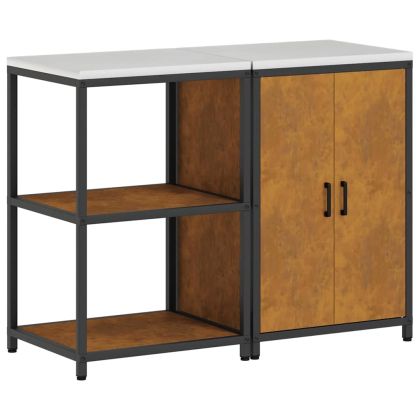 Комплект за кухненско съхранение с рафт с врата 2 pcs Ръждясало