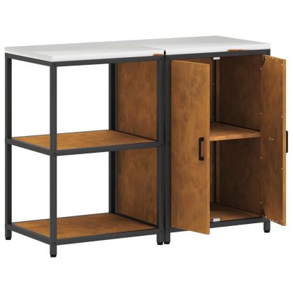 Комплект за кухненско съхранение с рафт с врата 2 pcs Ръждясало