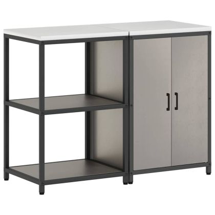 Комплект за кухненско съхранение с рафт с врата 2 pcs Ръждясало