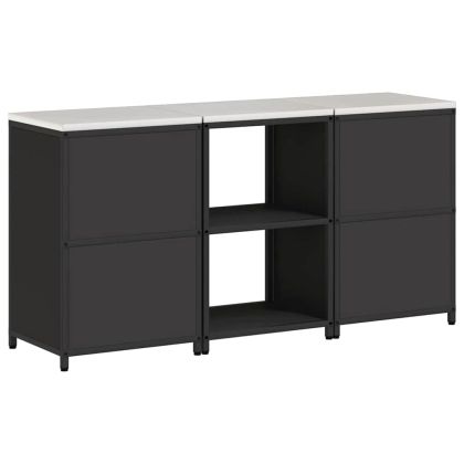 Комплект за кухненско съхранение с рафт с врата 3 pcs Черно