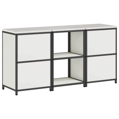 Комплект за кухненско съхранение с рафт 3 pcs Бяло Стомана