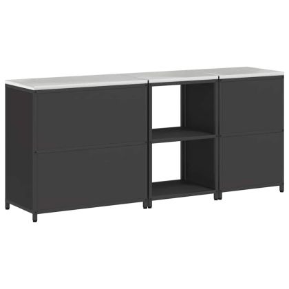 Комплект за кухненско съхранение с рафт с врата 3 pcs Черно