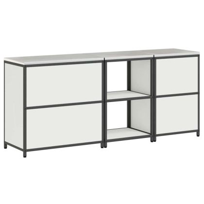 Комплект за кухненско съхранение с рафт Друг 3 pcs Бяло Стомана