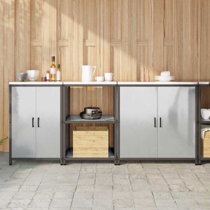 Комплект за кухненско съхранение с рафт 3 pcs Сребрист Стомана