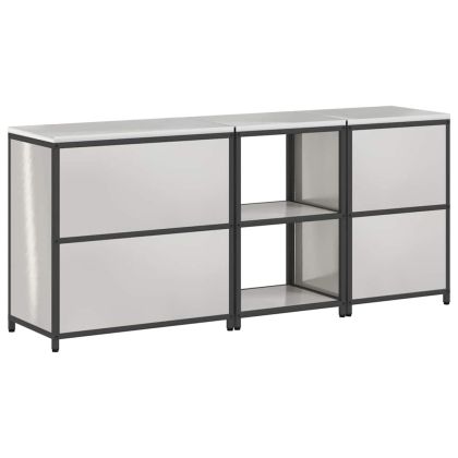 Комплект за кухненско съхранение с рафт 3 pcs Сребрист Стомана