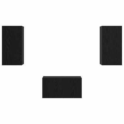 Комплект ТВ шкаф Монтиране на стена Черния дъб Инженерно дърво