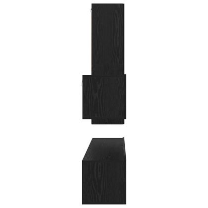 Комплект ТВ шкаф с чекмедже 4 pcs Черния дъб Инженерно дърво