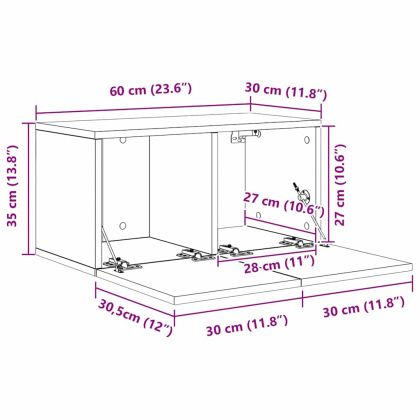 Комплект ТВ шкаф Монтиране на стена Дъб Инженерно дърво