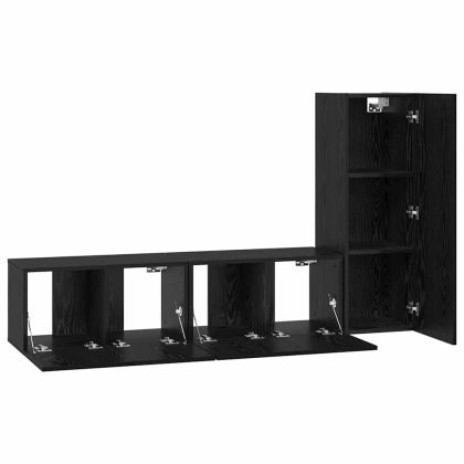 Комплект ТВ шкаф 3 pcs Черния дъб Инженерно дърво