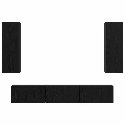 Комплект ТВ шкаф 5 pcs Черния дъб Инженерно дърво