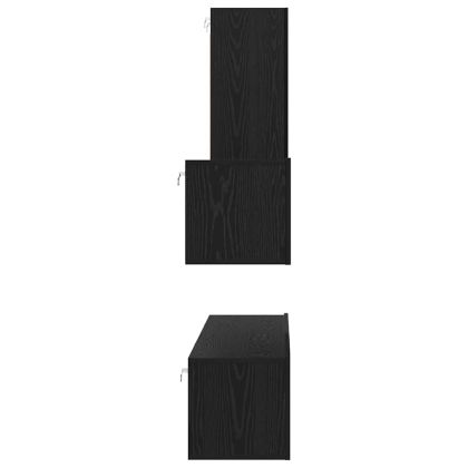 Стенен ТВ шкаф 4 pcs Черния дъб Инженерно дърво