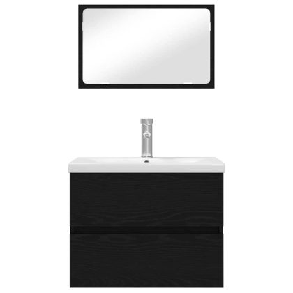 Комплект мебели за баня с чекмедже 3 pcs Дъб Инженерно дърво