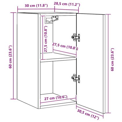 Комплект ТВ шкаф Монтиране на стена Черния дъб Инженерно дърво