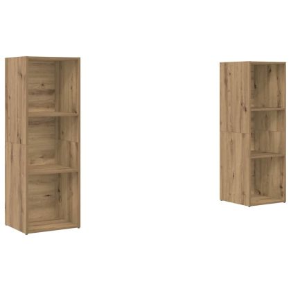 Комплект ТВ шкаф 2 pcs Дъб 107 x 35 x 37 cm Инженерно дърво