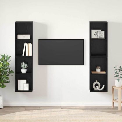 Комплект ТВ шкаф 4 pcs Черния дъб 37 x 37 x 72 см