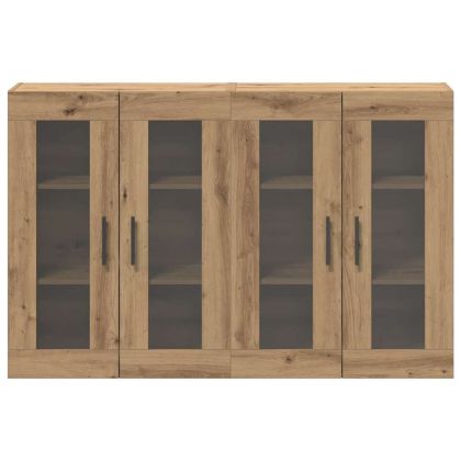 Стенни шкафове 2 pcs Артисан дъб и черно 69,5 x 34 x 90 см