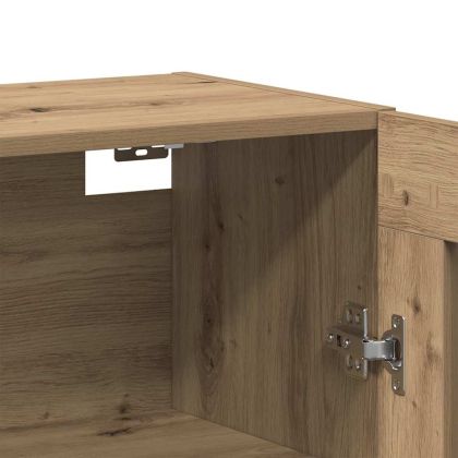 Стенни шкафове 2 pcs Артисан дъб и черно 69,5 x 34 x 90 см