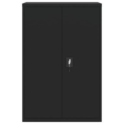 Шкаф за папки черен 90x40x140 см стомана