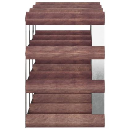 Стойка за вино за 12 бутилки, кафява, бор масив