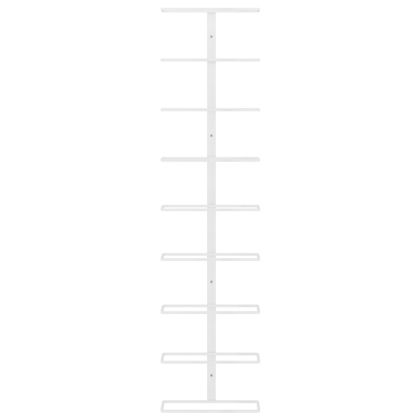 Стойка за вино за 9 бутилки, стенен монтаж, бяла, желязо