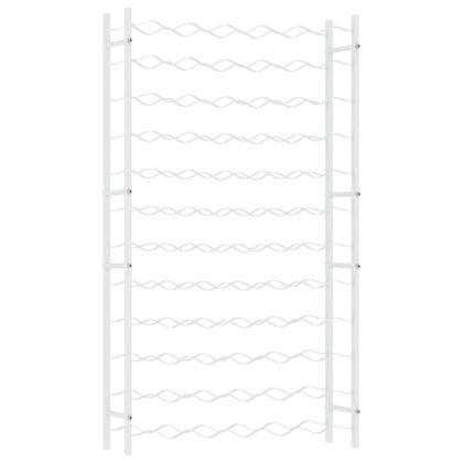 Стойка за вино за 72 бутилки, бяла, метална