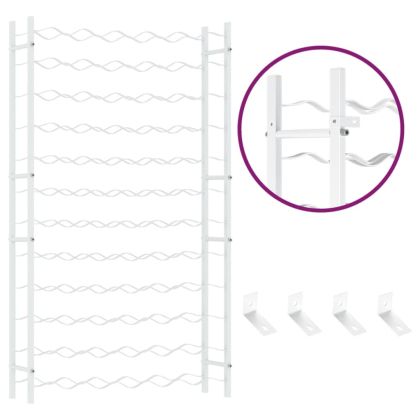 Стойка за вино за 72 бутилки, бяла, метална