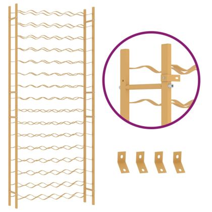 Стойка за вино за 96 бутилки, златиста, метална