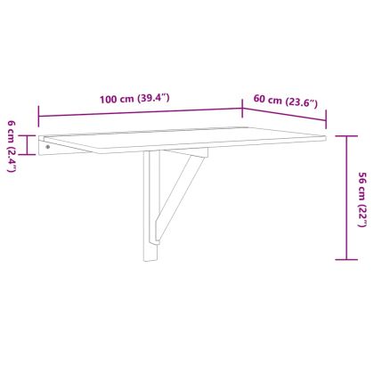 Сгъваема стенна маса бял гланц 60x30x60 см, инженерно дърво