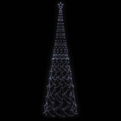 Коледна елха конус, студено бяло, 3000 LED, 230x800 см